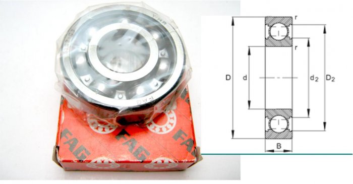 FAG - Deep Groove Ball Bearing 6303.C3