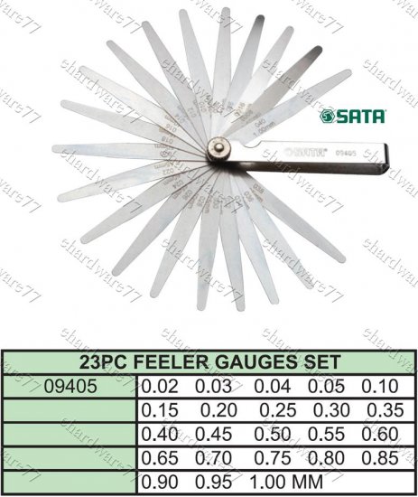 SATA 23PCS METRIC FEELER GAUGES (09405)