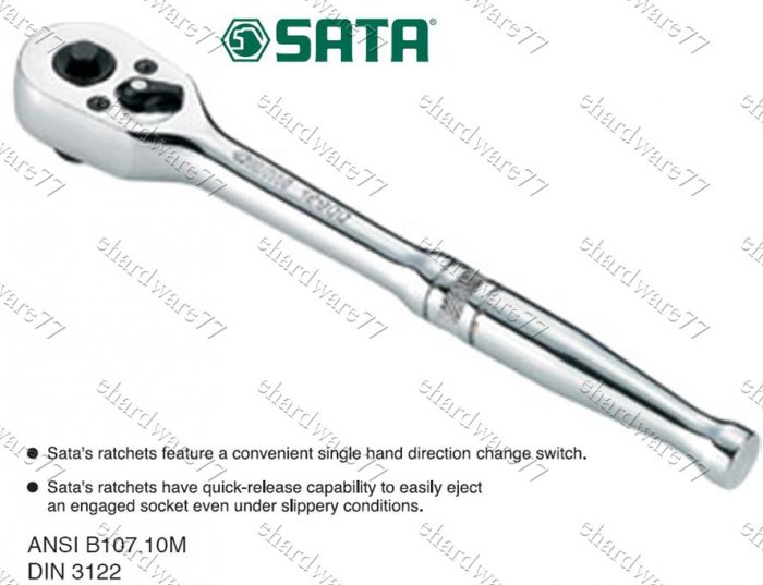 SATA 1/4" DR. Quick Release Ratchet Handle (Tear Drop) 11900