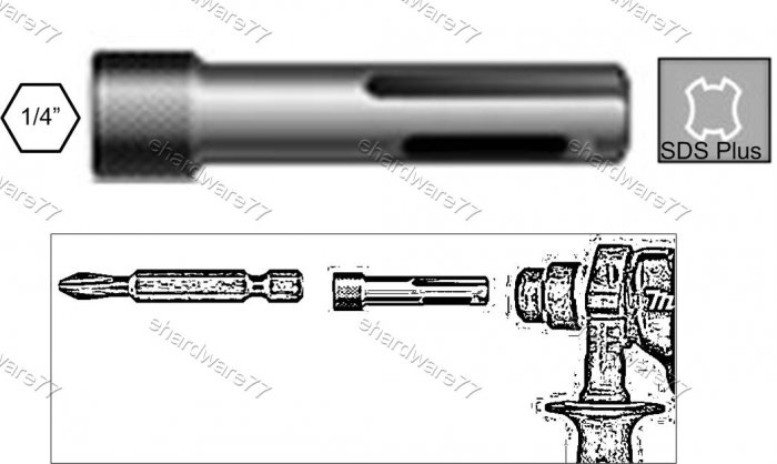 SDS-Plus Shank 1/4" Hex Bit Holder (2380018)