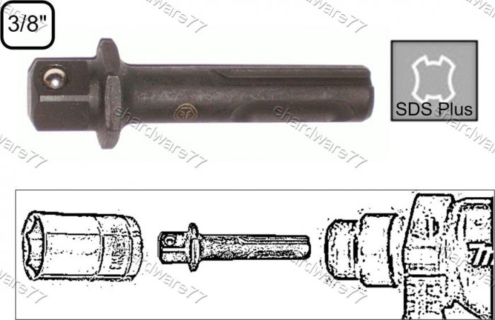 SDS-plus Shank 3/8" DR. Square Drive Impact Adapter (23925220)