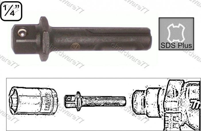 SDS-plus Shank 1/4" DR. Square Drive Impact Adapter (2380051)