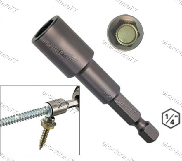 1/4" Hex Shank 65mmL Magnetic Nut Driver Socket 8.0mm(30008065)