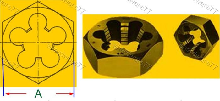 Hex Die M12 x 1.75P x 1" (Metric)