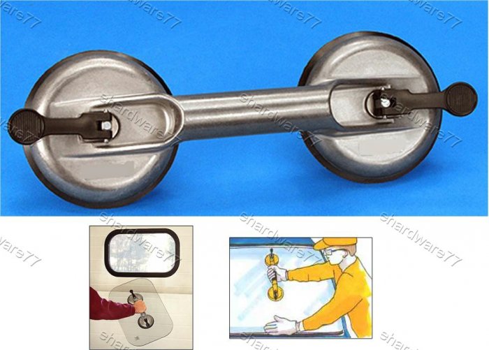 Aluminium Body Double Suction Cup Glass Lifter