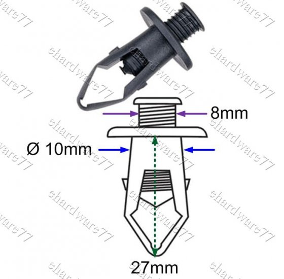Honda Bumper Plastic Clips RD22 (100pcs)