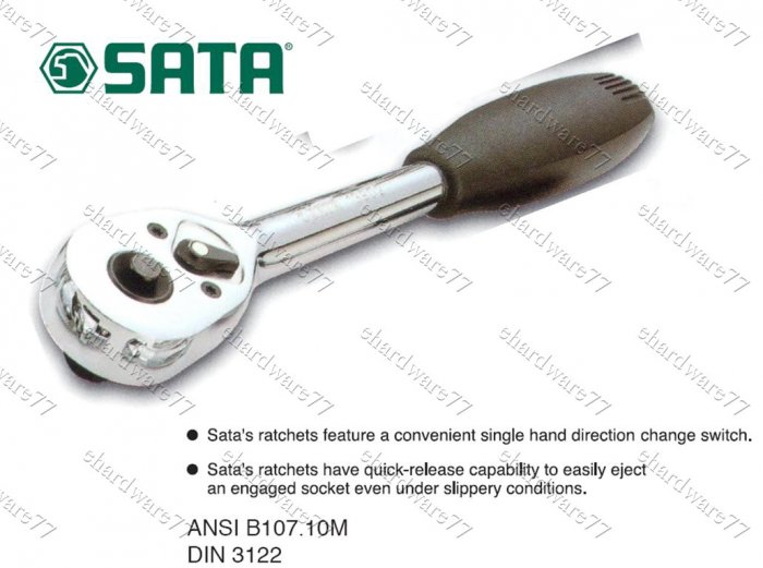SATA - 1/4" DR. Quick Release Ratchet Handle (Tear Drop) 11902