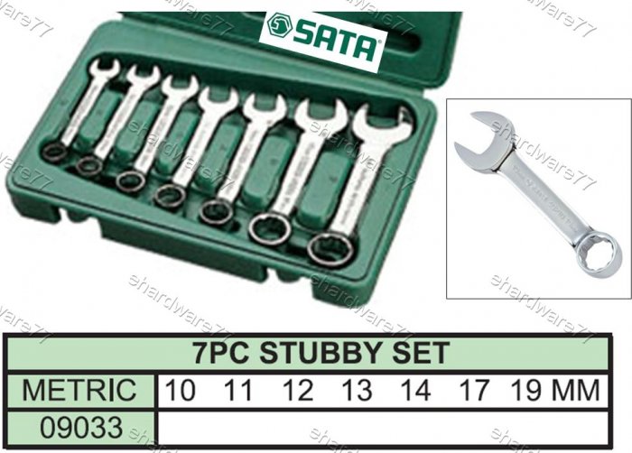 SATA - 7PCS STUBBY WRENCH SET 10mm-19mm (09033)