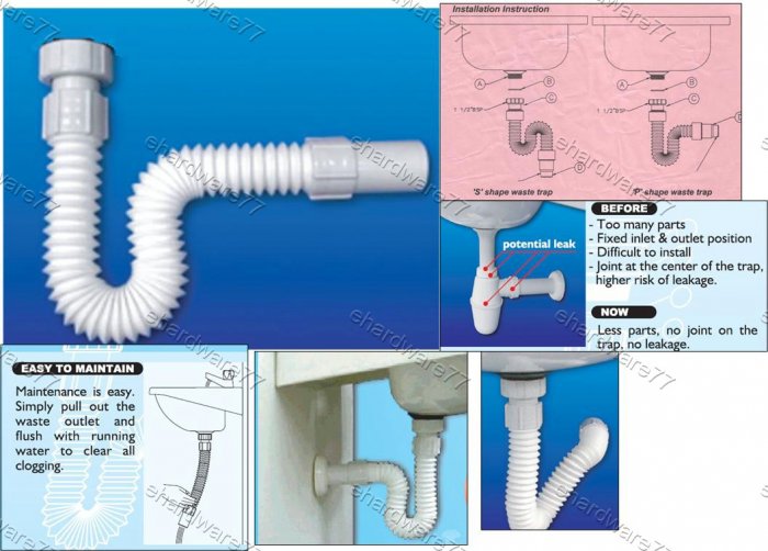 Bathroom Basin Flexible Drain Hose 1-1/4" (PB405)