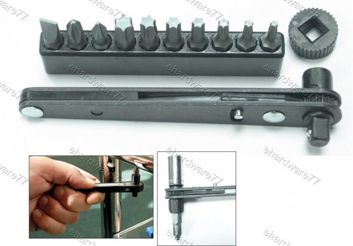 11PCS Mini Offset Ratchet Handle Star Bits Set (61RS101)