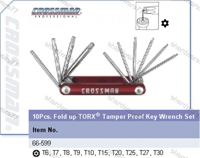 CROSSMAN 10Pcs Fold up TORX Wrench Set