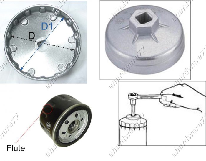 Oil Filter Cap wrench Size: 76mm P12 for Daihatsu,Ford,Mazda,Mitsubishi (WH911)