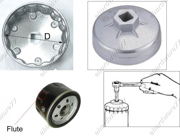 Oil Filter Cap wrench Size: 73mm P-30 for Ford,GM (WH9035)