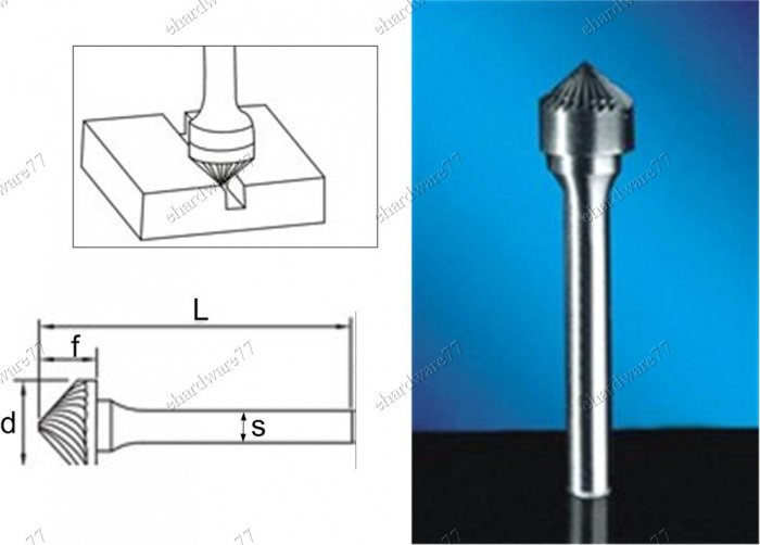 TUNGSTEN CARBBIDE BURRS 6MM Shank 10X5X6X48MM (RK1005)