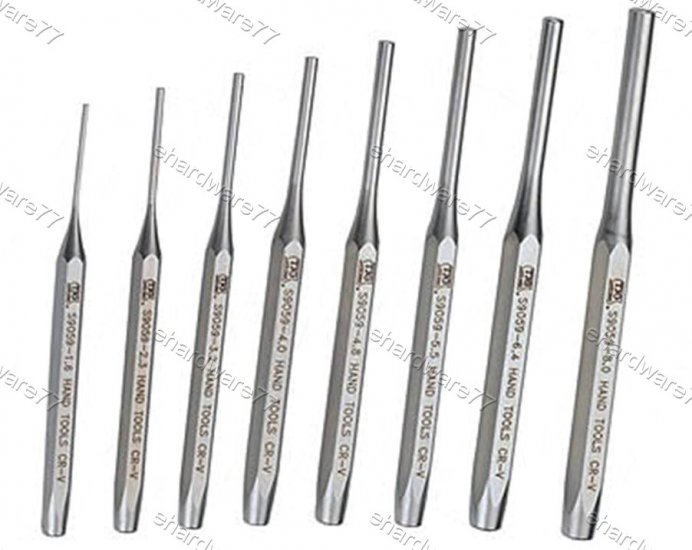 8Pcs CR-V Steel Pin Punch Set 1.6-8.0MM (3611)
