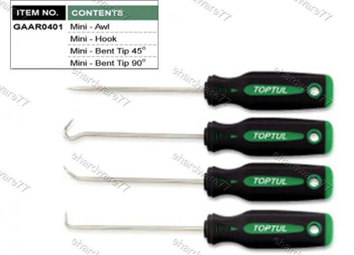 TOPTUL 4 Piece Mini Hook And Pick Set (GAAR0401)