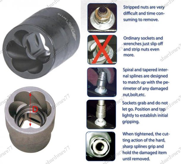 Damaged Nut Removal Twist Socket 17mm (1321-17)