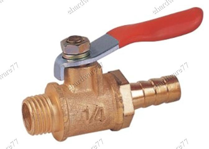 BRASS MINI BALL VALVE 1/4"M x 3/8" Hose Tail (DMH23)