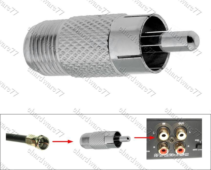 F-F-Plug to RCA Plug Adaptor