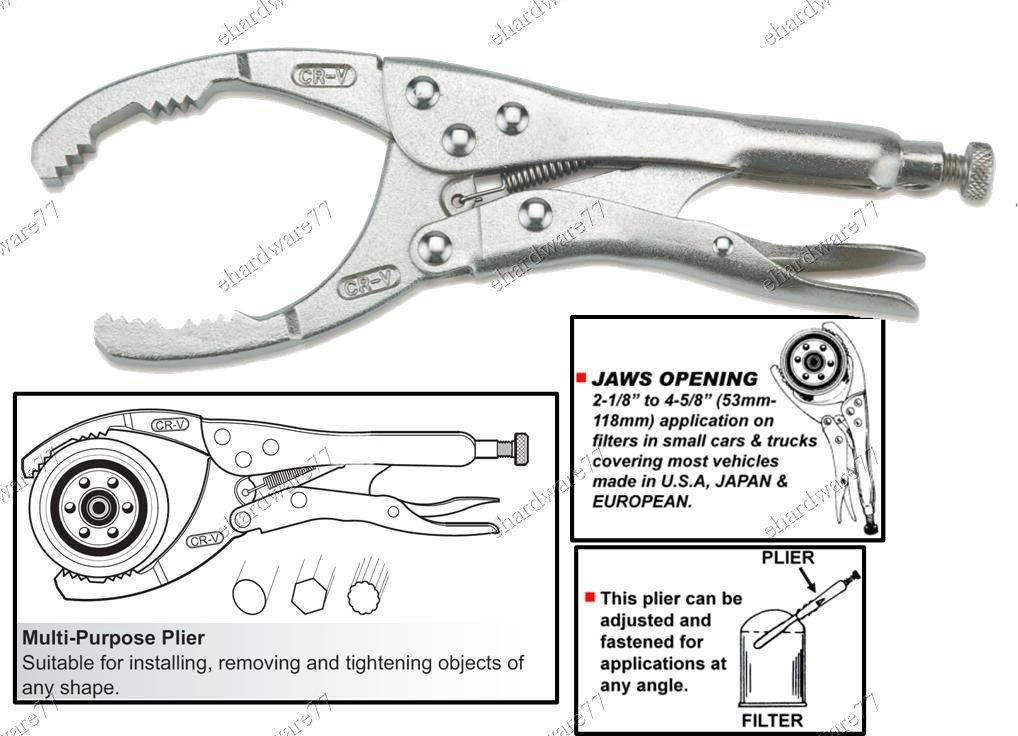 Multi-Purpose Oil Filter Locking Pliers (53-118mm) (1151)