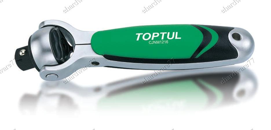 TOPTUL STUBBY SWIVEL HEAD RATCHET HANDLE 1/2" DR (CJNM1616)