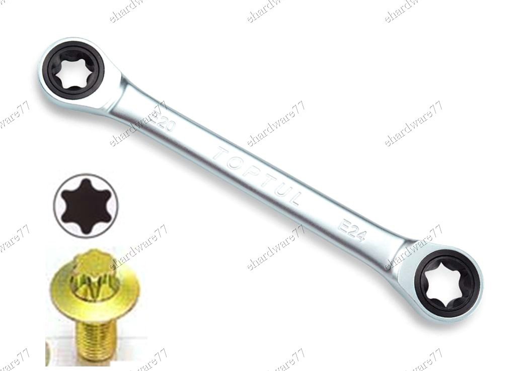 TOPTUL RATCHET DOUBLE E-TORX RING WRENCH E10xE12 (AOAC1012)