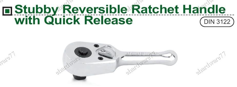 TOPTUL Stubby Reversible Ratcheting with Quick Release 1/4"DR (CHDI0809)