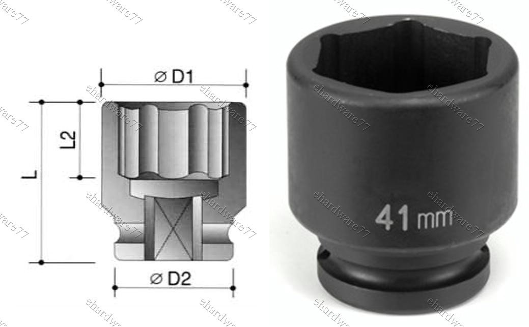 3/4" DR. 6pt Impact Socket 41mm (60140041)