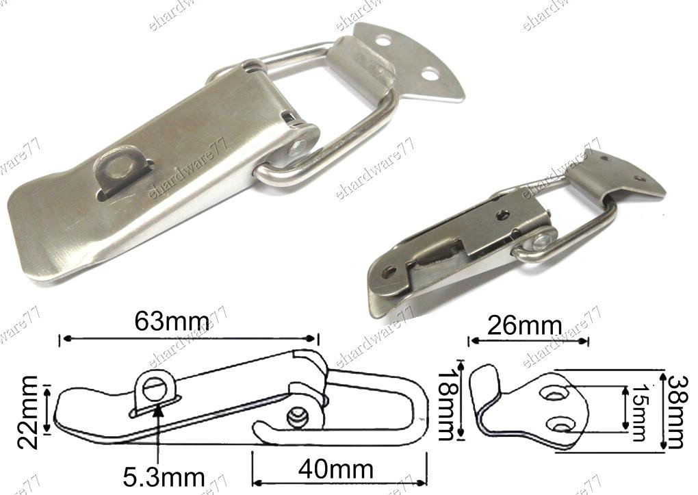 Stainless Steel Lockable Draw catch Hasp 2-1/2" / 65mm (CH566-B65)