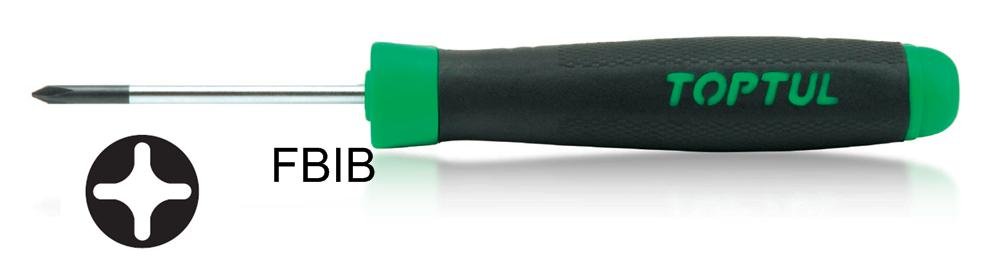 TOPTUL Rubberized Handle Precision Phillips Screwdrivers (+) PH00 (FBIB2005)