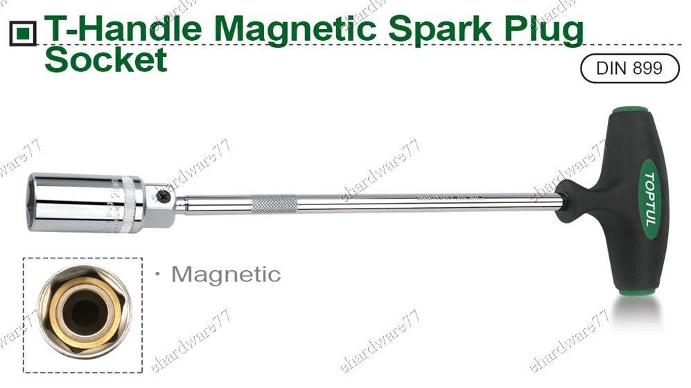 TOPTUL T-Handle Magnetic Spark Plug Swivel Head Socket 16mm (CTFB1635)
