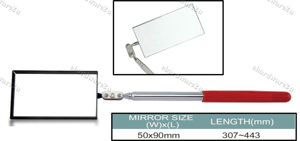 Telescopic Rectangular Inspection Mirror (JJAM0144)