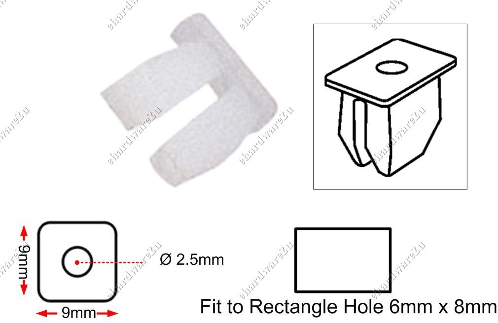 Body Light Base 5/32" Plastic Clips (RD01)