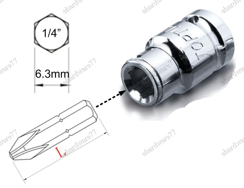 TOPTUL QUICK CHANGE 1/2"DR BIT HOLDER 1/4" (FTAB1608)