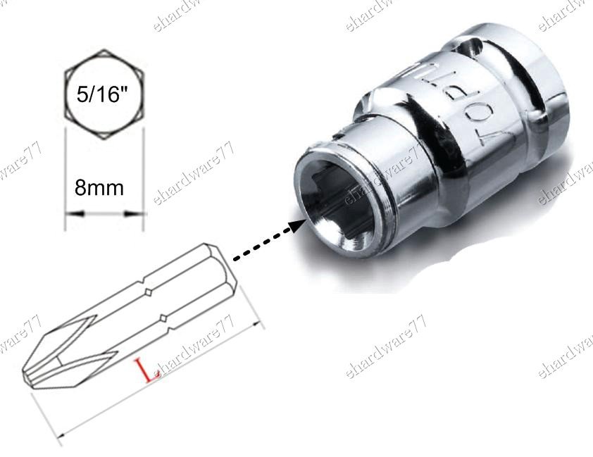 TOPTUL QUICK CHANGE 1/2"DR BIT HOLDER 5/16" (FTAB1610)