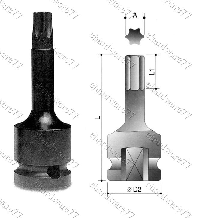 1/2" DR Torx Impact Socket T40x55mmL (64721040)