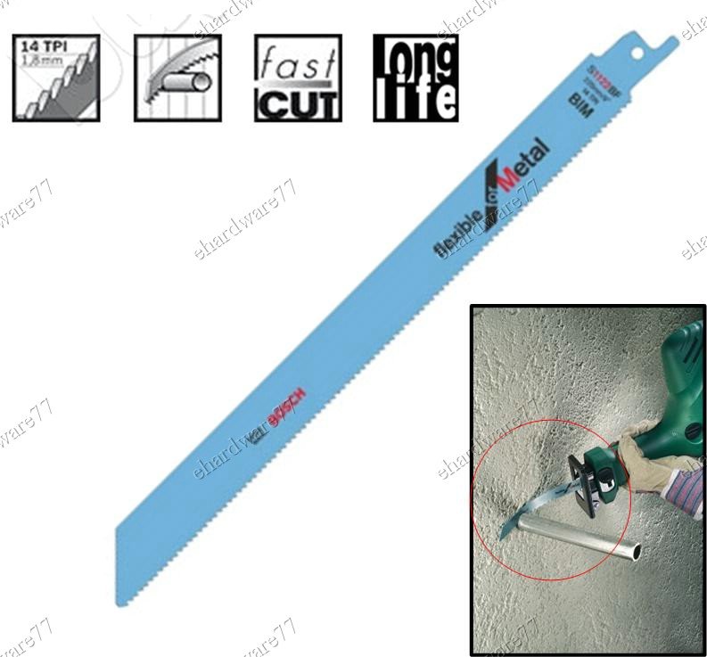 Bosch 225mm (9") BIM Metal Sabre Reciprocating Saw Blades 18TPI (S1122EF)