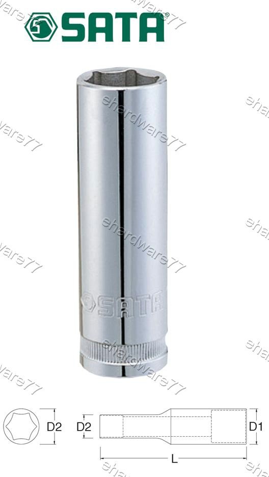 SATA - 1/4"DR 6Pt Deep Socket 1/2" (11209)