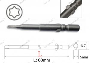 5mm Dia. Shank Star Bit T5 (E5500005)