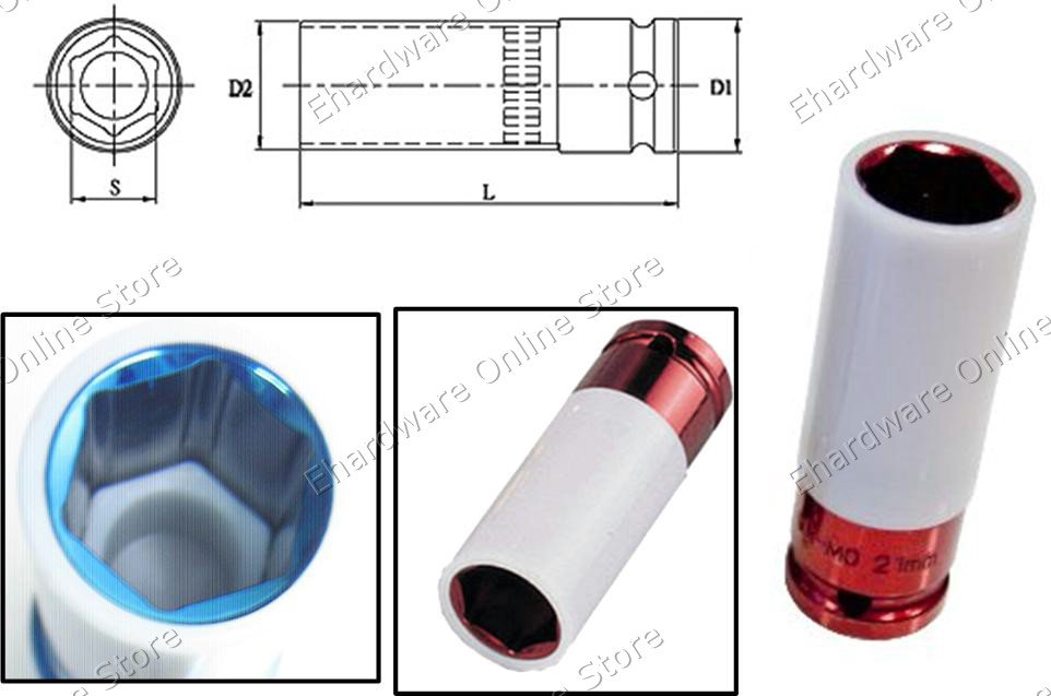 Thin Wall Wheel Nut Protector Deep Socket 21MM (330421)