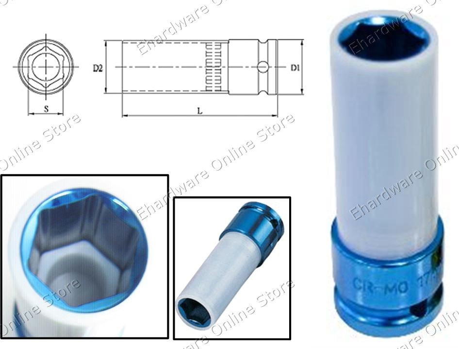 Thin Wall Wheel Nut Protector Deep Socket 17MM (330417)