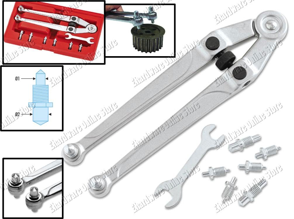 ADJUSTABLE PIN WRENCH SPANNER FOR NUTS WITH TOP HOLES (4755)