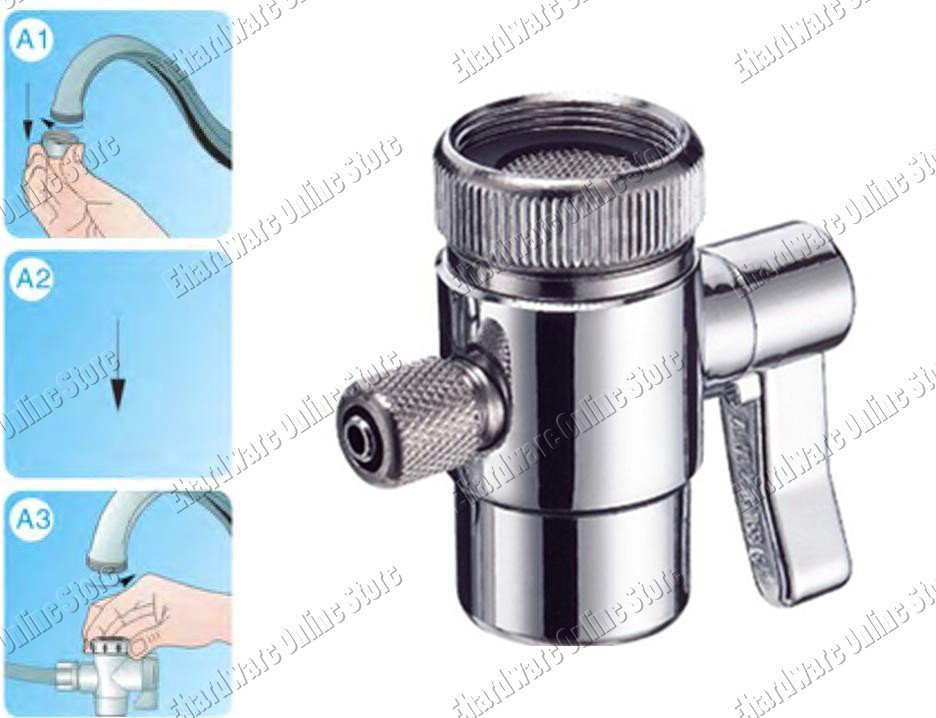 1-Way Water Filter Diverter Valve Compression Fit 1/4" Tube (DVB14QC)