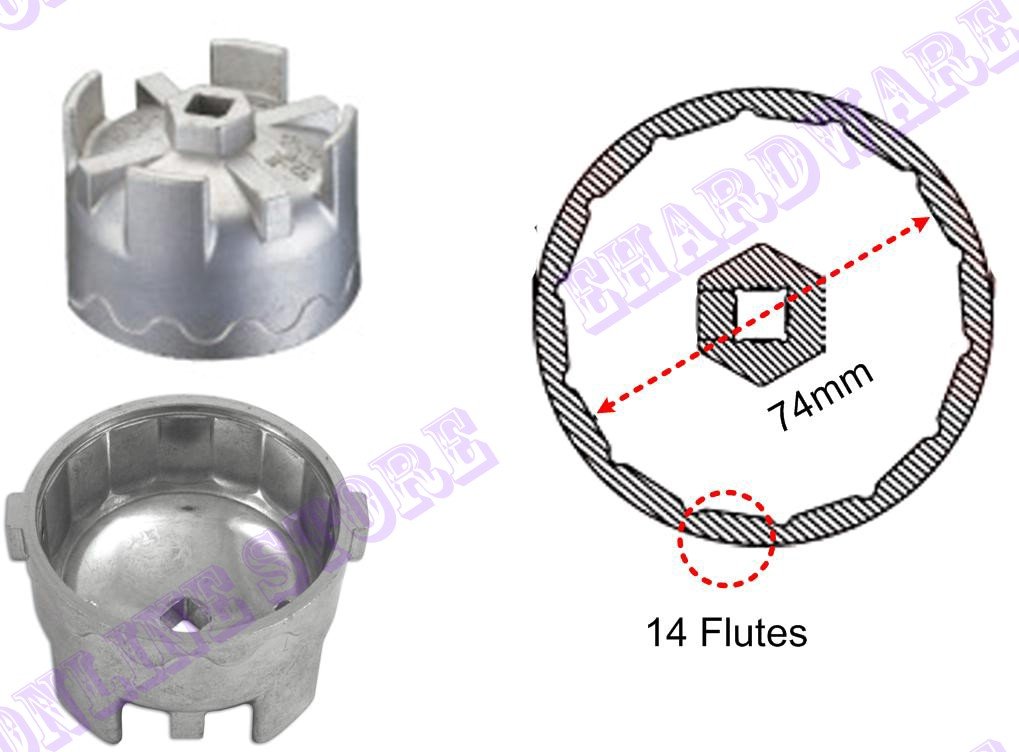 Benz / Smart Oil Filter Cap Wrench 74mm P14 (WH903L)