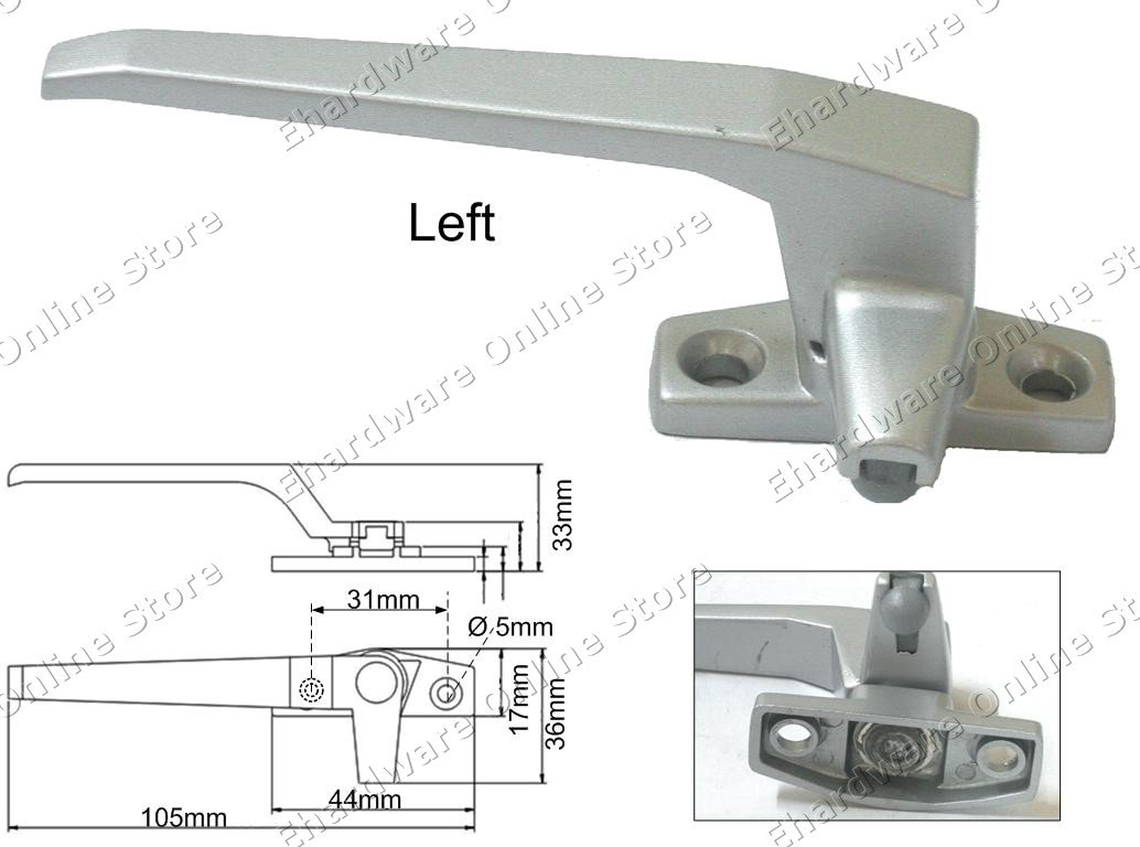 Window Casement Handle 31mm Grey (Left) (WH31SL)
