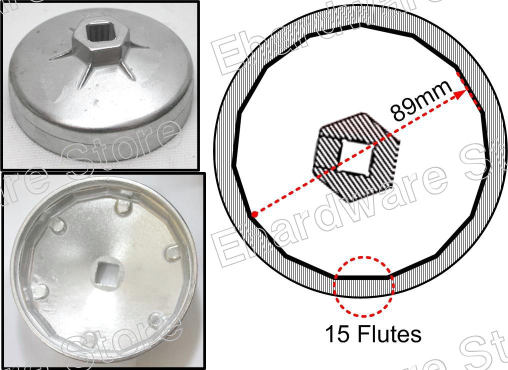 Oil Filter Cap Wrench 89mm P15 For Mitsubishi (WH907)