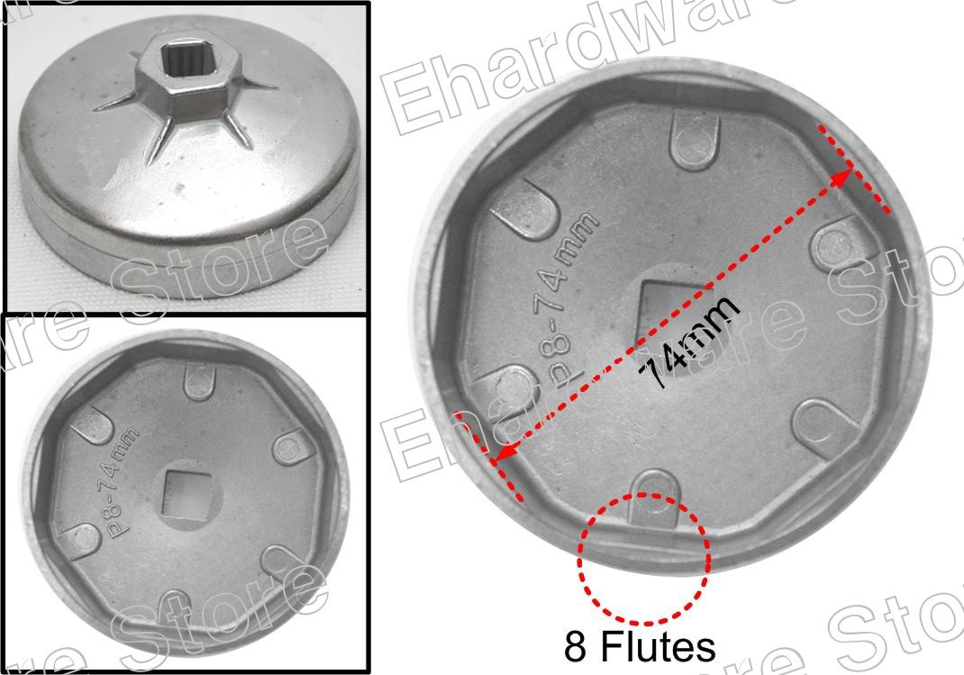 Oil Filter Cap Wrench 74mm P8 For Fiat (WH9032)