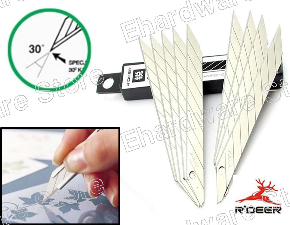 30-Degree Extra-Sharp Slim Graphic Knife Refill Blades 9mm (RT-B39)