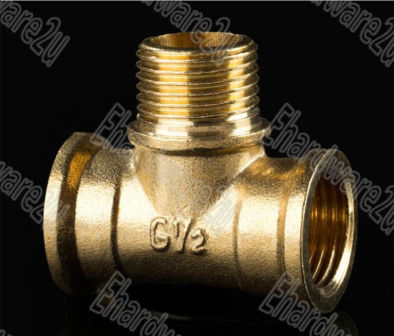 Brass Branch Tee Female Male Connector 1/2"BSP (DFMT4-4)