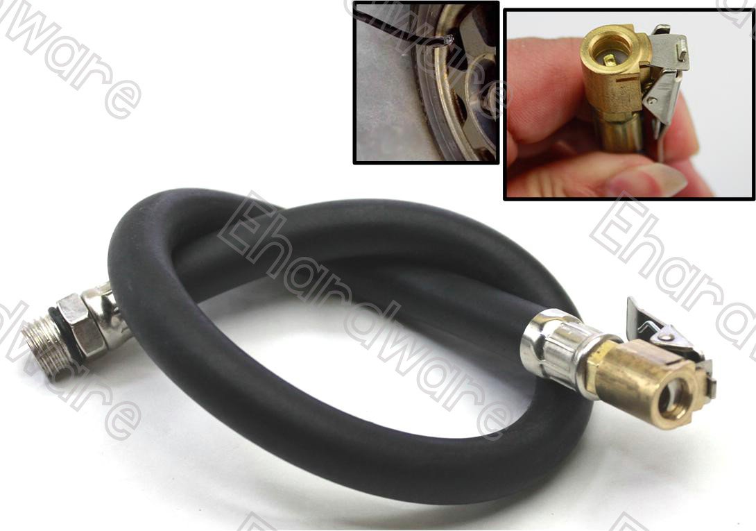 Clip-On Tire Inflating Chuck With 400mm Flexible Hose (COFH02400)